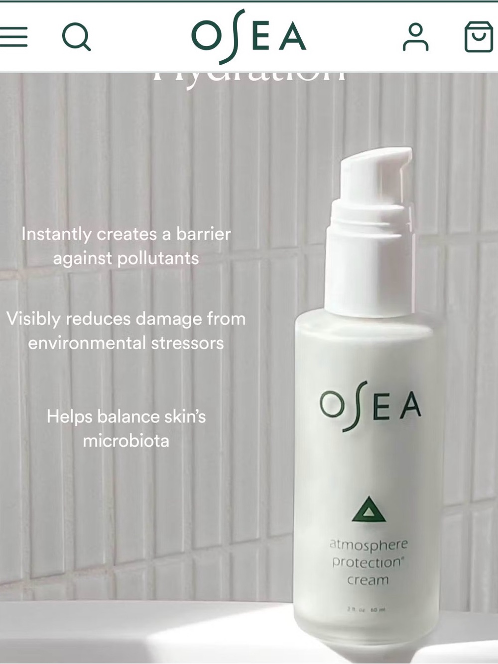 OSEA Atmosphere Protection Cream NEW Full Size Sea Skincare 2 oz